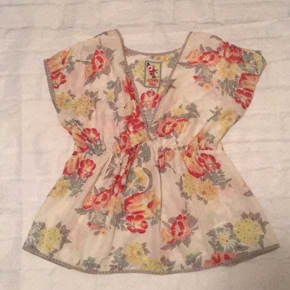 Johnny Was Tops - Johnny Was silk white floral top blouse sz…